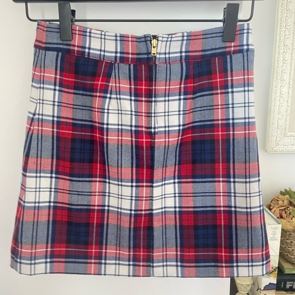 Vineyard Vines girls 8 faux wrap plaid wool skirt classic red blue uniform - Picture 5 of 9